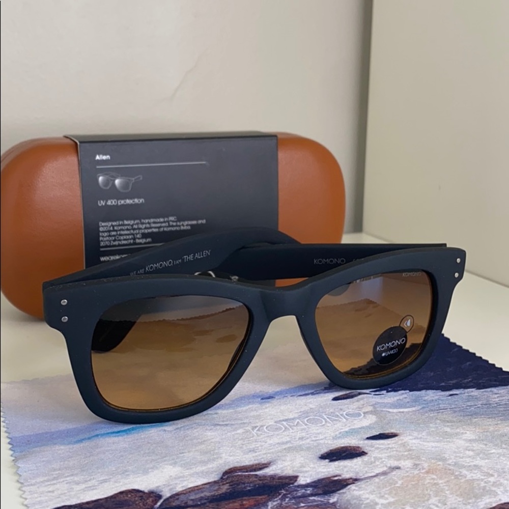 Komono New Allen Black Rubber Sunglasses NEW - Picture 3 of 14